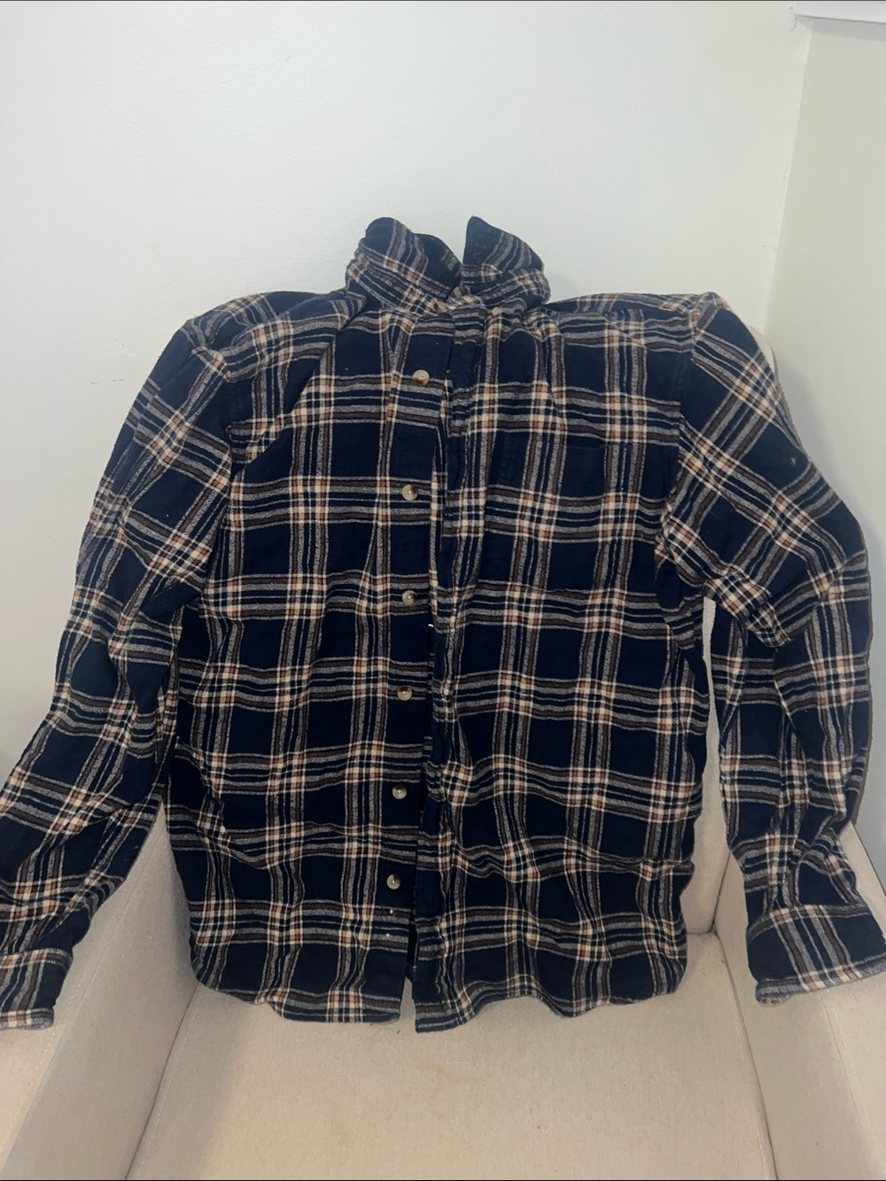 Navy Men’s Plaid/Flannel Shirt